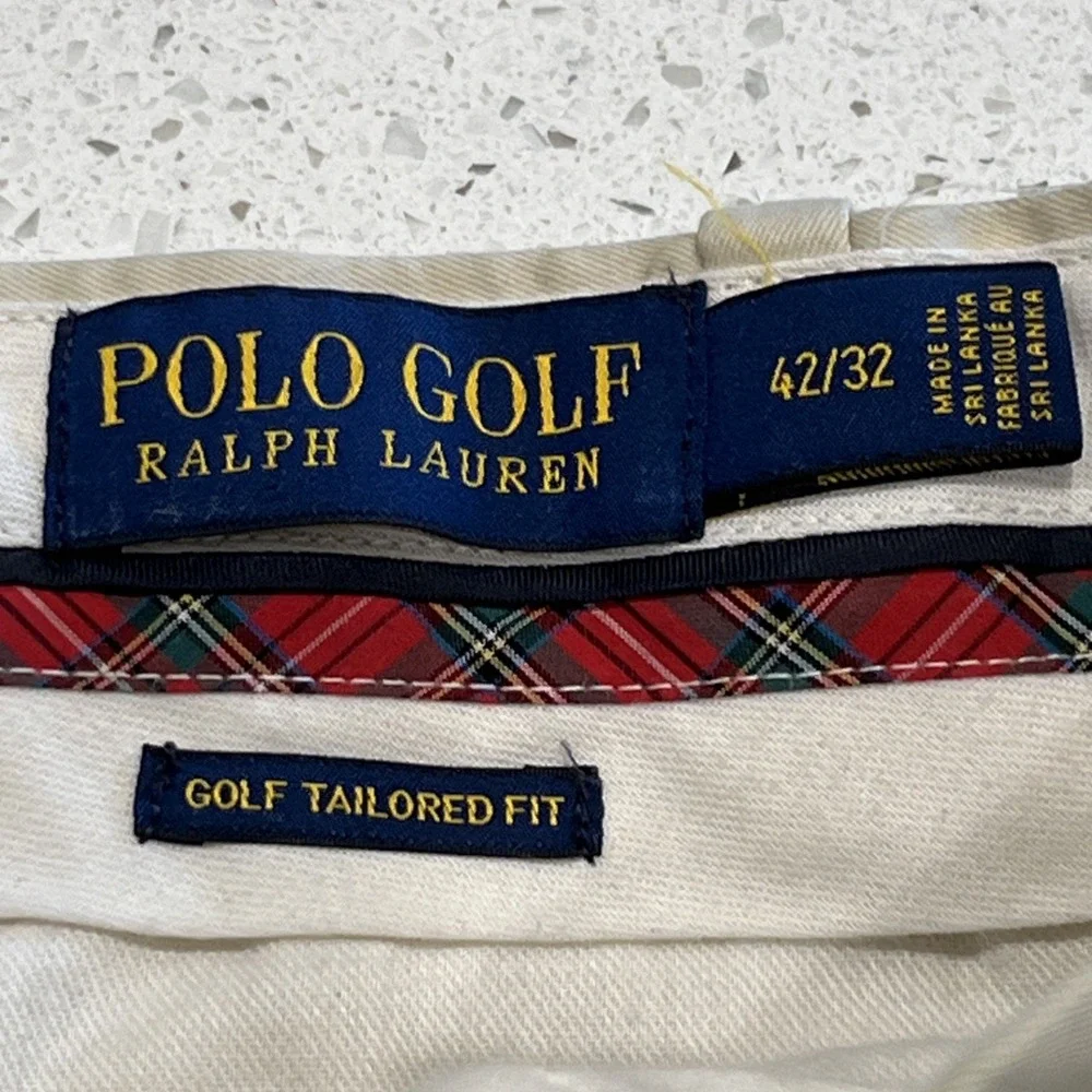 Polo Golf Ralph Lauren Pants Men's 42/32 Golf Tailored Fit Light Khaki